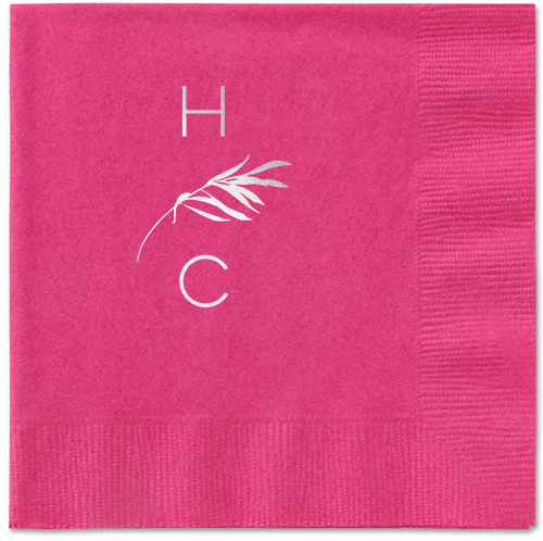 Tropical Herald Napkin, Grey, Magenta
