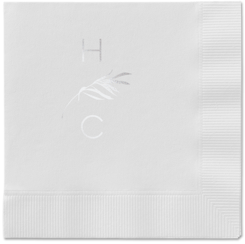 Tropical Herald Napkin, Grey, White