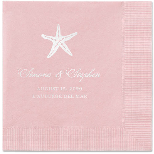 Stylish Starfish Napkins, White, Blush, White