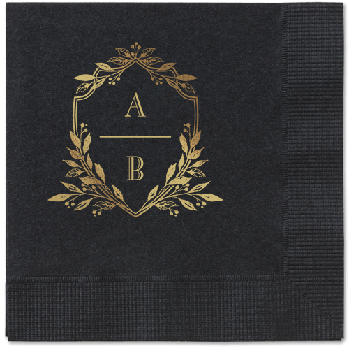 Classic Herald Napkin, Yellow, Black, Gold