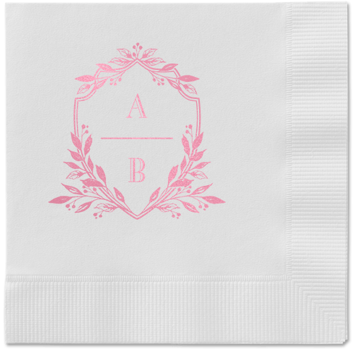 Classic Herald Napkin, Pink, White
