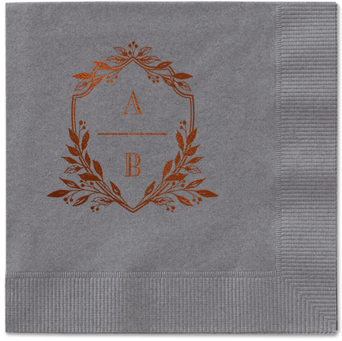 Classic Herald Napkin, Brown, Pewter, Mocha