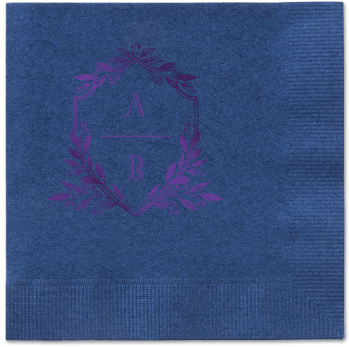 Classic Herald Napkin, Purple, Navy