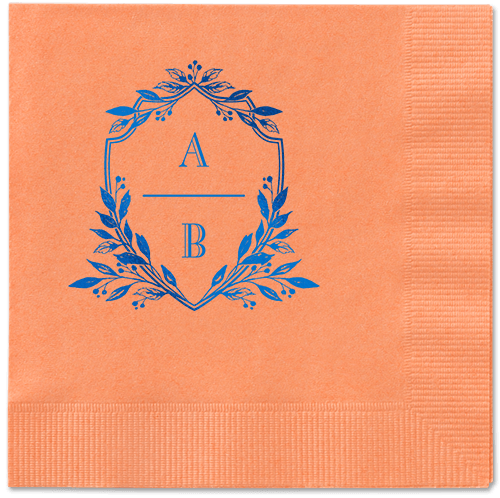 Classic Herald Napkin, Blue, Coral, Royal