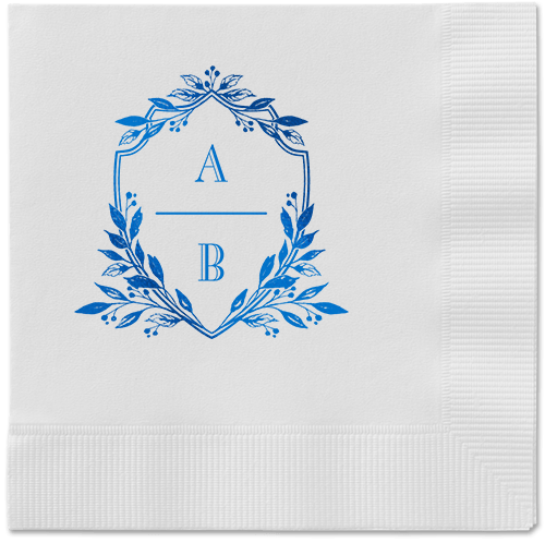 Classic Herald Napkin, Blue, White, Royal