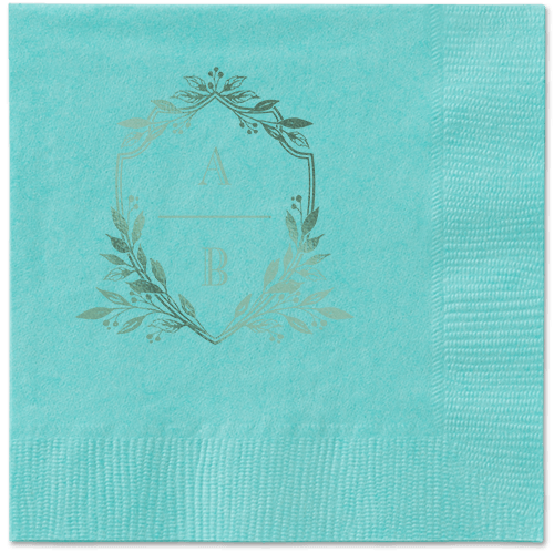 Classic Herald Napkin, Green, Aqua