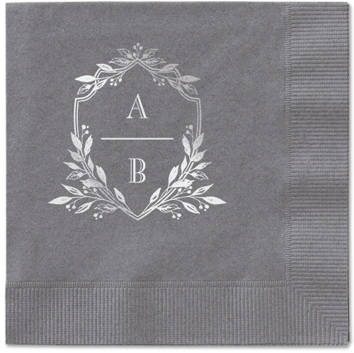 Classic Herald Napkin, Grey, Pewter, Silver