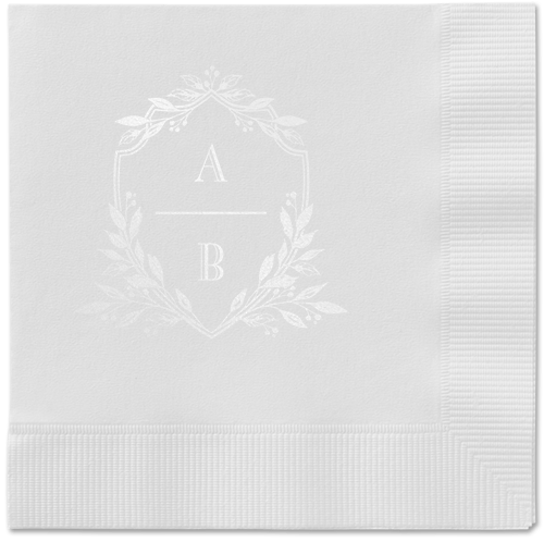 Classic Herald Napkin, White, White