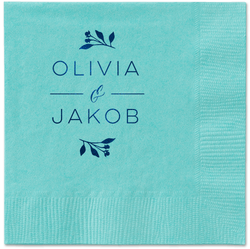 Delicate Blooms Napkin, Blue, Aqua, Midnight