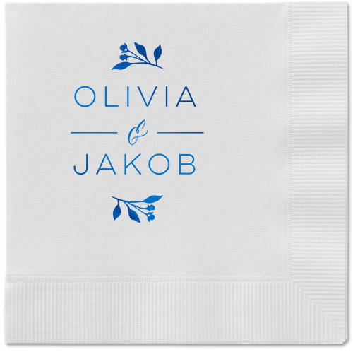 Delicate Blooms Napkin, Blue, White, Royal