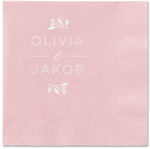 Delicate Blooms Napkin, White, Blush, White