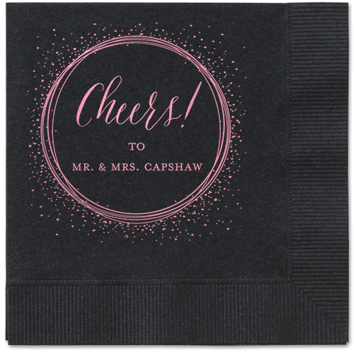 Resplendent Night Napkin, Pink, Black, Blush