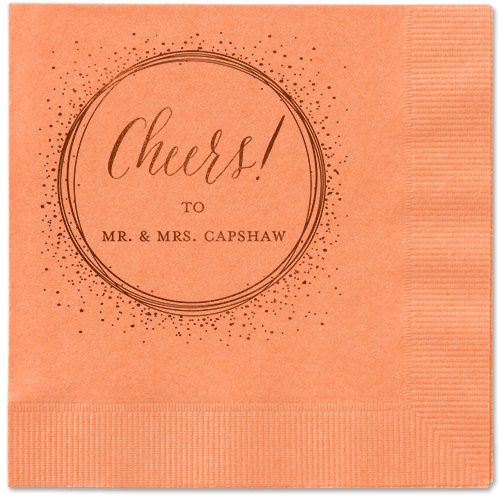 Resplendent Night Napkin, Brown, Coral, Mocha