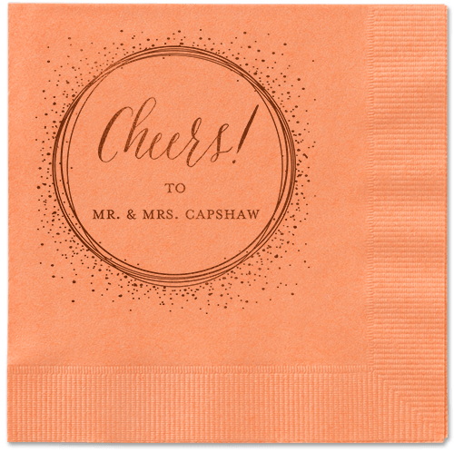 Resplendent Night Napkin, Brown, Coral