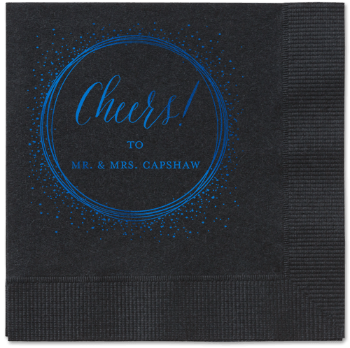 Resplendent Night Napkin, Blue, Black