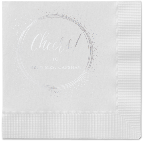 Resplendent Night Napkin, Grey, White