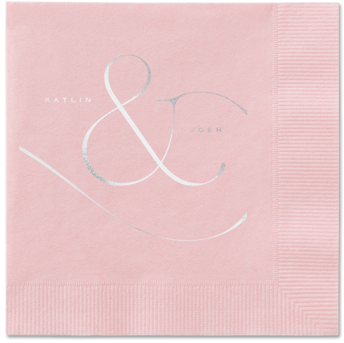 Elegant Embellishment Napkin, Grey, Blush, Silver