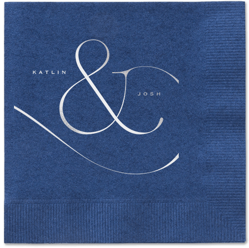 Elegant Embellishment Napkin, Grey, Navy, Silver