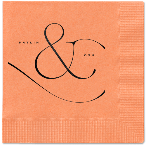 Elegant Embellishment Napkin, Black, Coral, Black