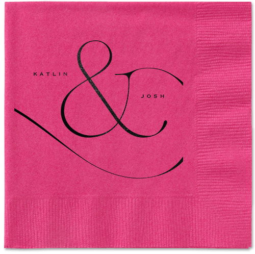 Elegant Embellishment Napkin, Black, Magenta