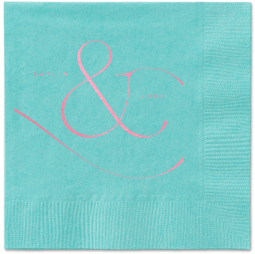 Elegant Embellishment Napkin, Pink, Aqua