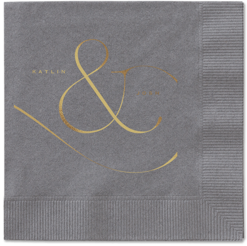 Elegant Embellishment Napkin, Yellow, Pewter, Gold