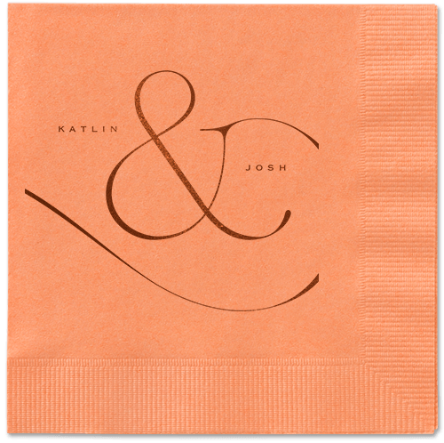 Elegant Embellishment Napkin, Brown, Coral, Mocha