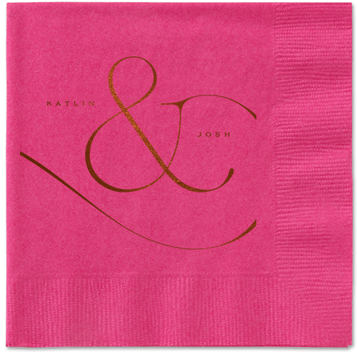 Elegant Embellishment Napkin, Brown, Magenta