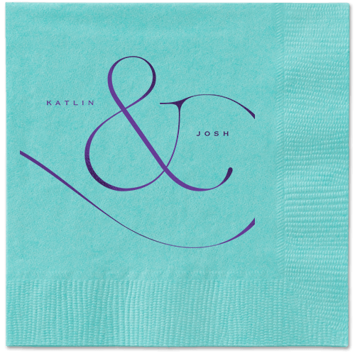 Elegant Embellishment Napkin, Purple, Aqua