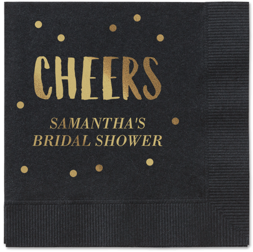 Bubbly Brunch Napkin, Yellow, Black, Gold