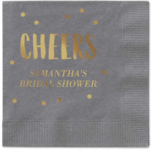 Bubbly Brunch Napkin, Yellow, Pewter, Gold