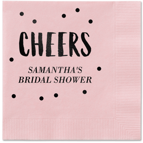 Bubbly Brunch Napkin, Black, Blush, Black