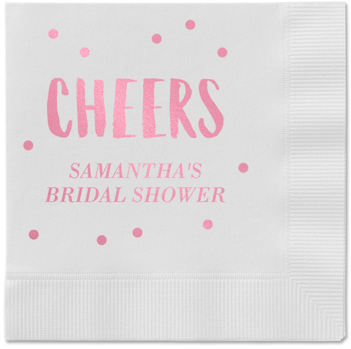 Bubbly Brunch Napkin, Pink, White