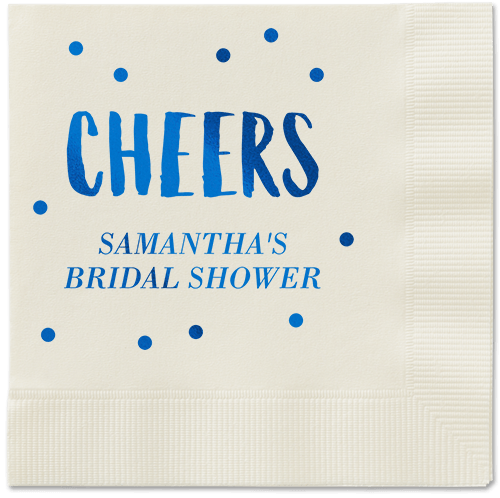 Bubbly Brunch Napkin, Blue, Ecru, Royal