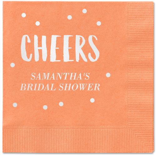 Bubbly Brunch Napkin, White, Coral, White