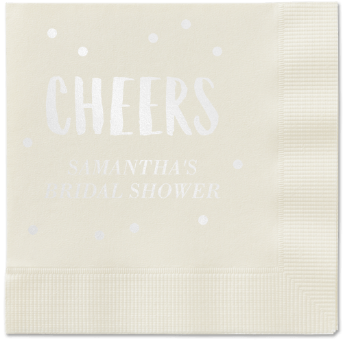 Bubbly Brunch Napkin, White, Ecru, White