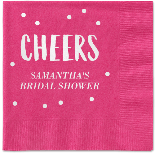 Bubbly Brunch Napkin, White, Magenta