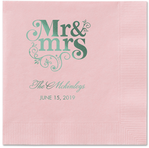 Flourish Title Napkins, Green, Blush, Sage