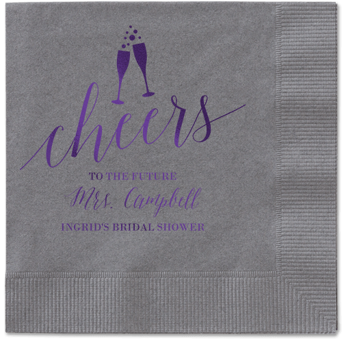 Gleaming Hooray Napkin, Purple, Pewter, Purple
