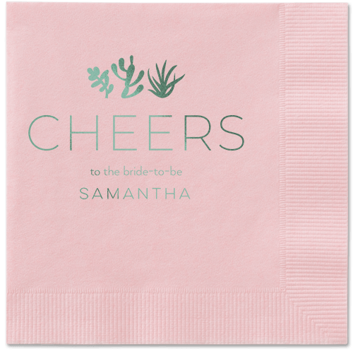 Desert Greenery Napkin, Green, Blush