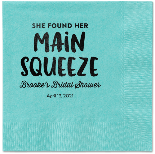 Main Squeeze Napkin, Black, Aqua, black