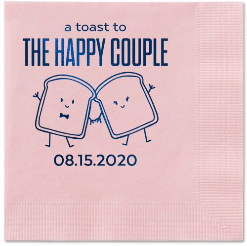 Toast the Couple Napkin, Blue, Blush
