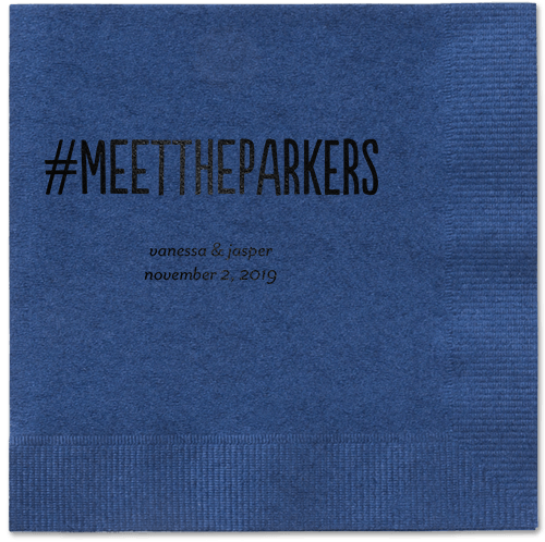 Adorable Couple Napkins, Black, Navy