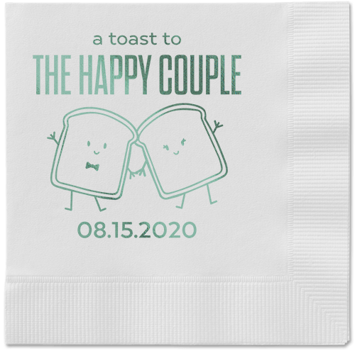 Toast the Couple Napkin, Green, White