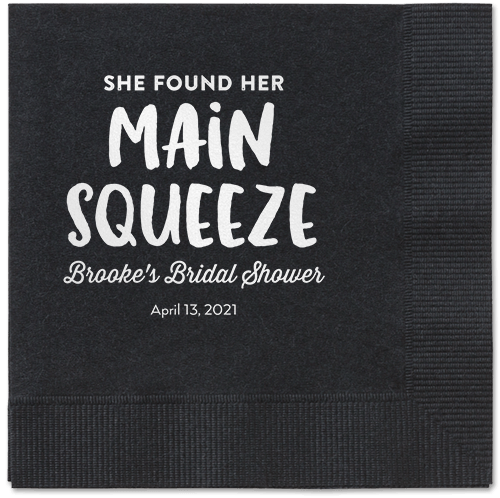 Main Squeeze Napkin, White, Black