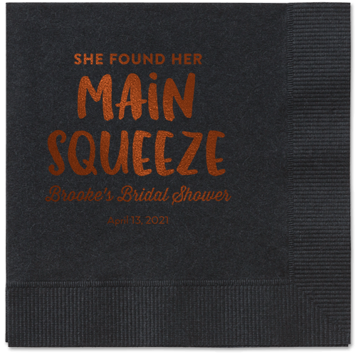Main Squeeze Napkin, Brown, Black, mocha