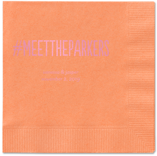 Adorable Couple Napkins, Pink, Coral
