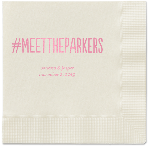 Adorable Couple Napkins, Pink, Ecru, Blush