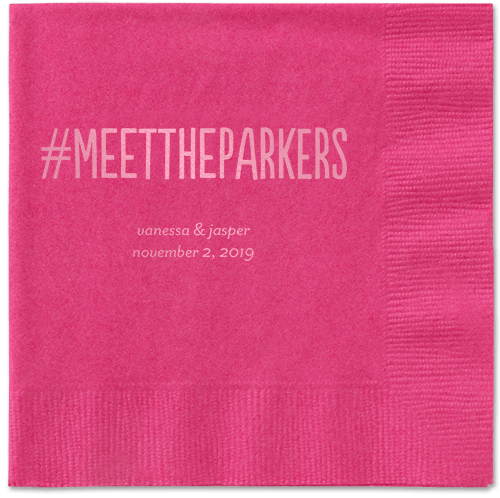 Adorable Couple Napkins, Pink, Magenta