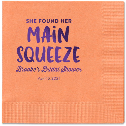 Main Squeeze Napkin, Purple, Coral, purple